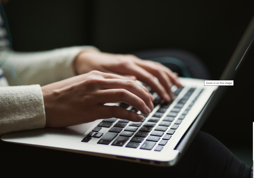 Person using laptop photo