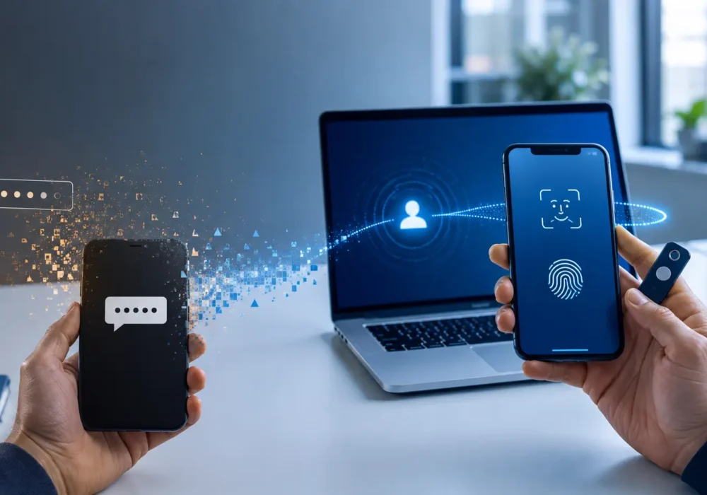 Laptop Computer and Mobile Phone users using Passkeys for Cyber Security